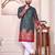 Grey color dola silk patola with foil printed kurta set