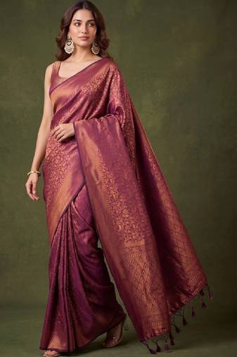 Woven design zari art silk kanjeevaram saree