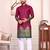 Magenta color dola silk patola with foil printed kurta set