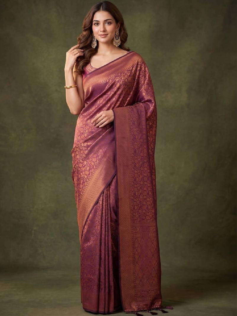 Woven design zari art silk kanjeevaram saree