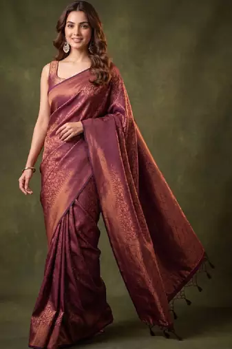 Woven design zari art silk kanjeevaram saree