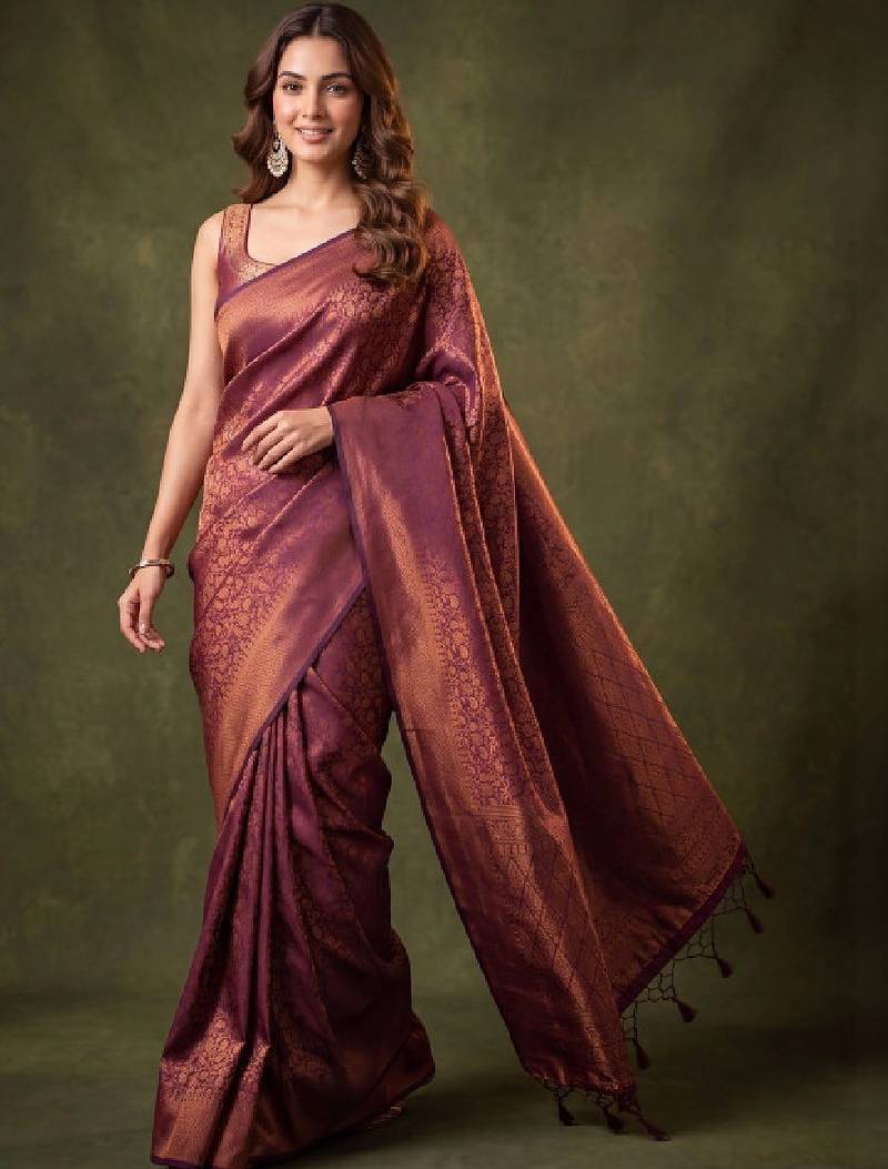 Woven design zari art silk kanjeevaram saree