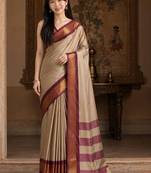 Striped zari pure cotton kanjeevaram saree