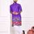 Blue color dola silk patola with foil printed kurta set