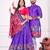 Blue color dola silk patola with foil printed kurta set