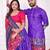 Blue color dola silk patola with foil printed kurta set