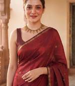 Woven design zari silk blend kanjeevaram saree