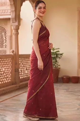 Woven design zari silk blend kanjeevaram saree