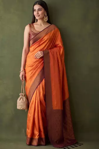 Woven design zari art silk kanjeevaram saree