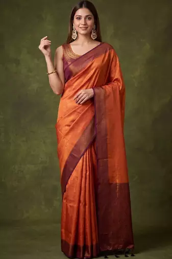 Woven design zari art silk kanjeevaram saree