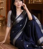 Woven design zari pure cotton kanjeevaram saree