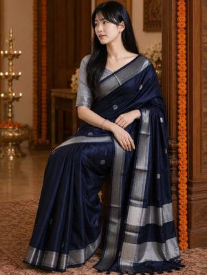 Woven design zari pure cotton kanjeevaram saree 2
