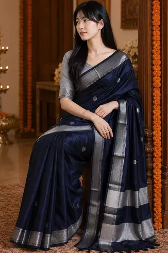 Woven design zari pure cotton kanjeevaram saree
