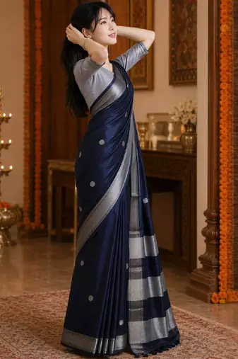 Woven design zari pure cotton kanjeevaram saree