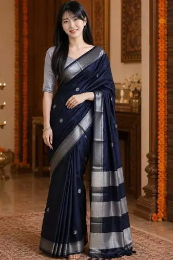 Woven design zari pure cotton kanjeevaram saree