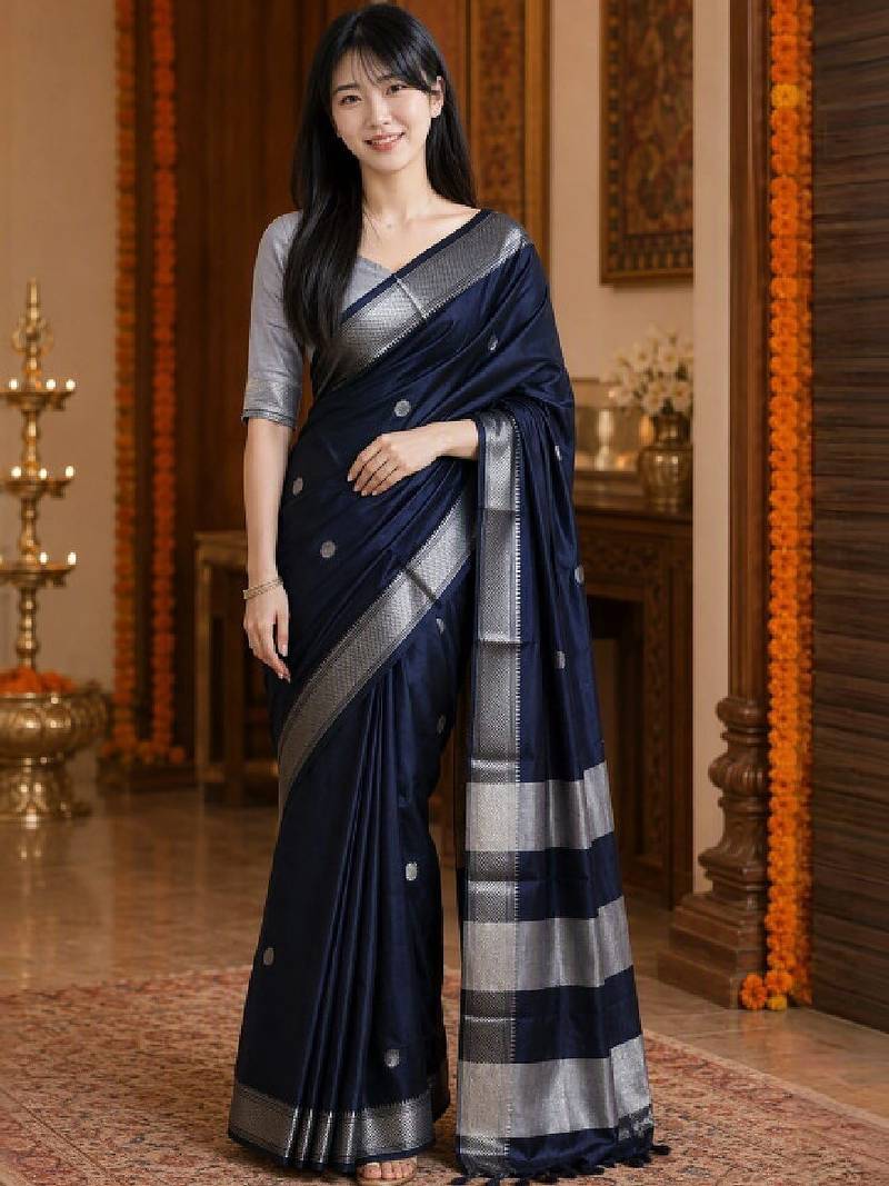 Woven design zari pure cotton kanjeevaram saree