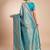 Blue kanjivaram woven design sarees with blouse piece unstiched blouse