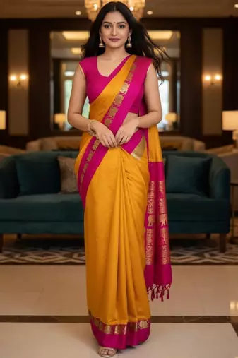 Ethnic motifs zari art silk kanjeevaram saree