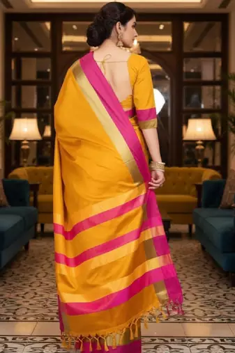 Ethnic motifs zari art silk kanjeevaram saree