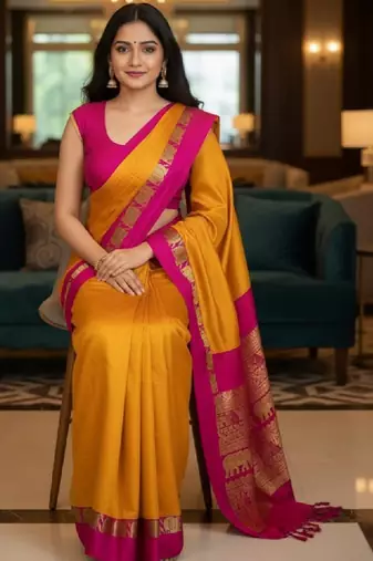 Ethnic motifs zari art silk kanjeevaram saree