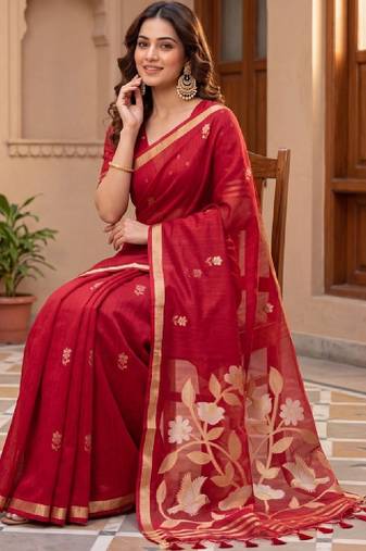 Woven design zari art silk kanjeevaram saree