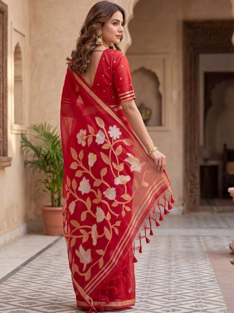 Woven design zari art silk kanjeevaram saree