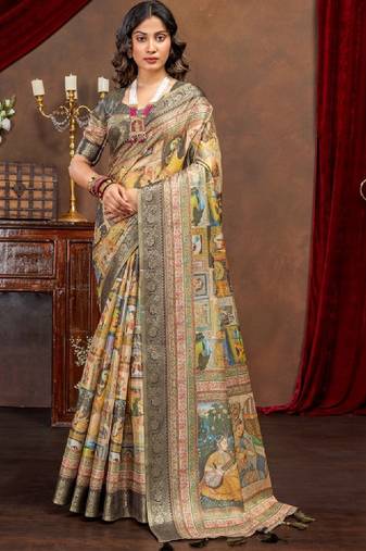 Ethnic motifs zari designer kanjeevaram saree