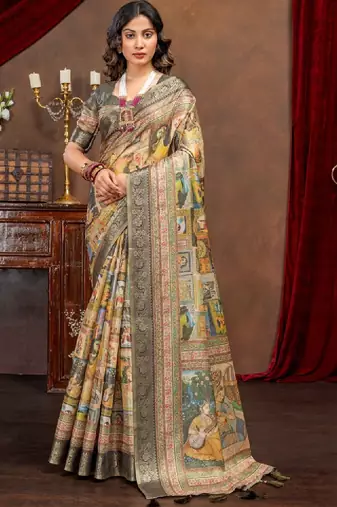 Ethnic motifs zari designer kanjeevaram saree
