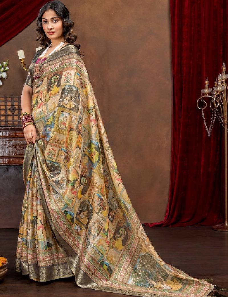 Ethnic motifs zari designer kanjeevaram saree