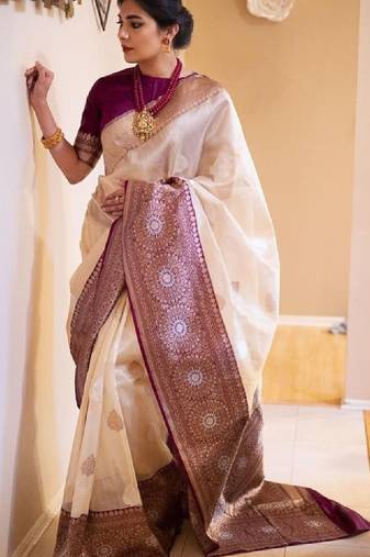 Ethnic motifs zari art silk kanjeevaram saree