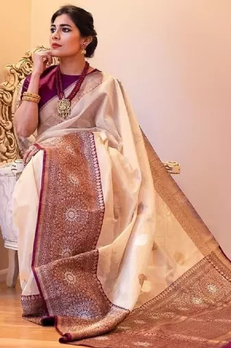 Ethnic motifs zari art silk kanjeevaram saree