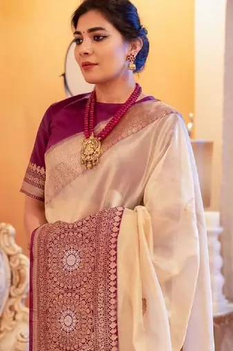 Ethnic motifs zari art silk kanjeevaram saree