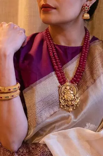 Ethnic motifs zari art silk kanjeevaram saree