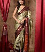 Woven design zari pure cotton kanjeevaram saree