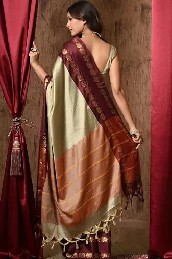 Woven design zari pure cotton kanjeevaram saree