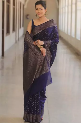 Woven design zari silk blend designer kanjeevaram saree