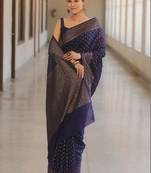 Woven design zari silk blend designer kanjeevaram saree