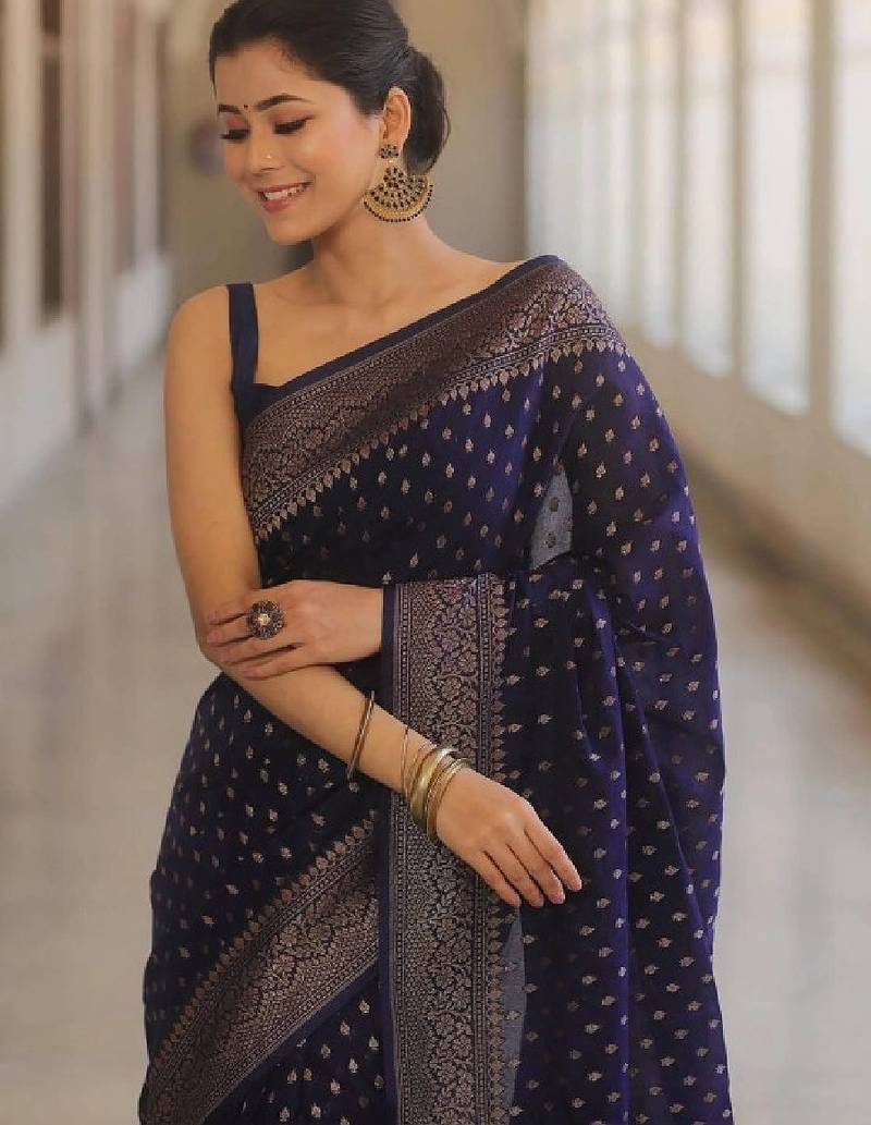 Woven design zari silk blend designer kanjeevaram saree