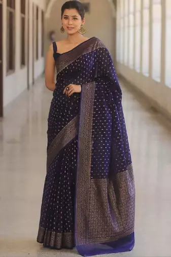 Woven design zari silk blend designer kanjeevaram saree