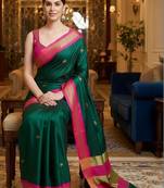 Woven design zari art silk heavy work kanjeevaram saree