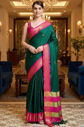 Woven design zari art silk heavy work kanjeevaram saree