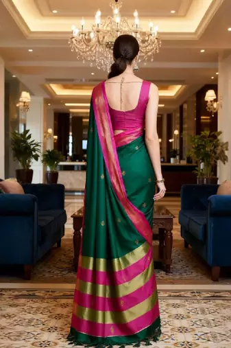 Woven design zari art silk heavy work kanjeevaram saree