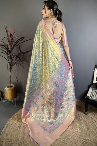 Woven design kanjeevaram saree with blouse