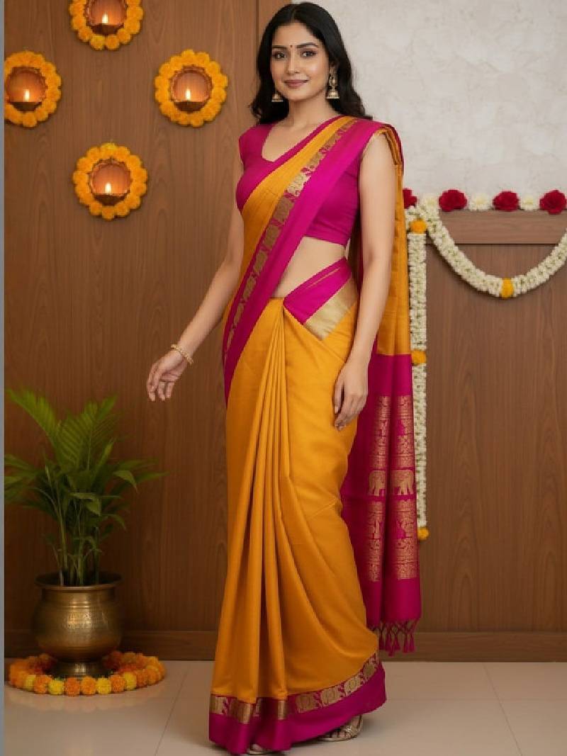 Zari pure cotton kanjeevaram saree