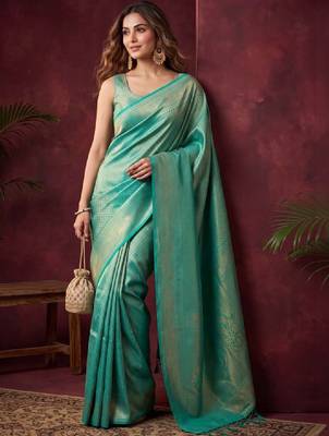 Woven design zari art silk kanjeevaram saree 1
