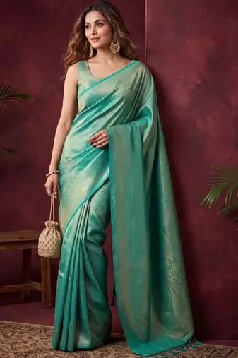 Woven design zari art silk kanjeevaram saree