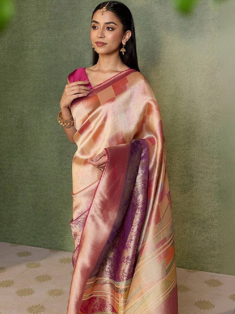 Woven design zari kanjeevaram saree