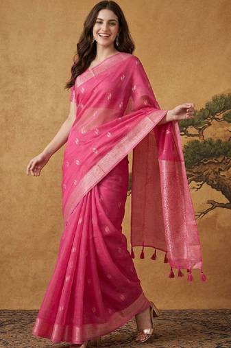 Woven design zari pure cotton handloom kanjeevaram saree