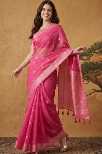 Woven design zari pure cotton handloom kanjeevaram saree