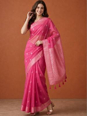 Woven design zari pure cotton handloom kanjeevaram saree 2